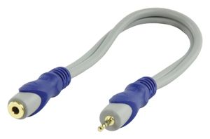 HQ SA-010-0.2 audio kabel 0,2 m 2.5mm 3.5mm Blauw, Grijs