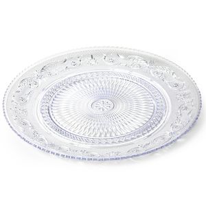 Plasticforte Onbreekbare Ontbijt/gebakbordjes - kunststof - kristal stijl - transparant - 18 cm   -