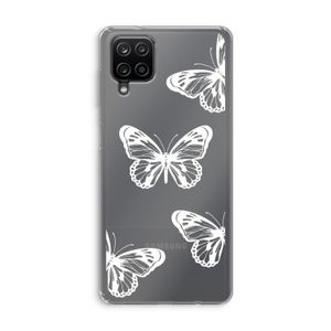 White butterfly: Samsung Galaxy A12 Transparant Hoesje