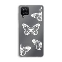 White butterfly: Samsung Galaxy A12 Transparant Hoesje