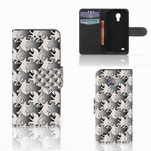 Samsung Galaxy S4 Mini i9190 Telefoonhoesje met Pasjes Salamander Grey