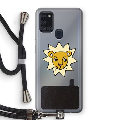Kleine leeuw: Samsung Galaxy A21s Transparant Hoesje met koord
