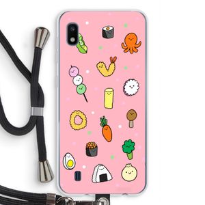 Happy bento friends: Samsung Galaxy A10 Transparant Hoesje met koord