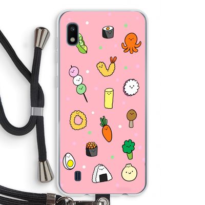 Happy bento friends: Samsung Galaxy A10 Transparant Hoesje met koord