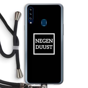 Negenduust black: Samsung Galaxy A20s Transparant Hoesje met koord