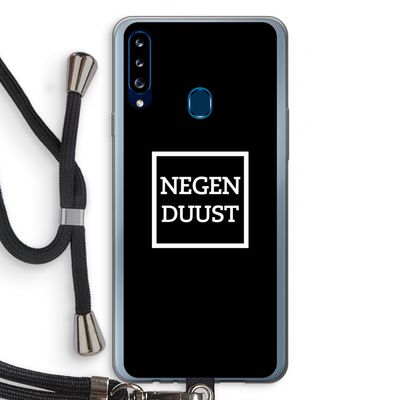 Negenduust black: Samsung Galaxy A20s Transparant Hoesje met koord