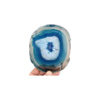 Blauwe Agaatschijf Gekleurd (Model 81)