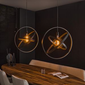 LifestyleFurn Hanglamp 'Marshay' 2-lamps, Artic Black