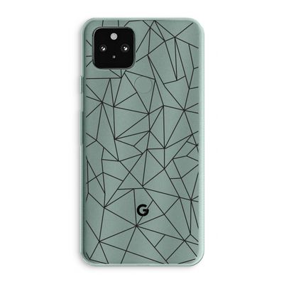 Geometrische lijnen zwart: Google Pixel 5a 5G Transparant Hoesje