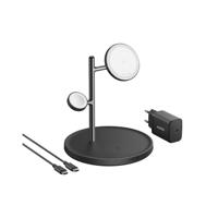 AnkerMagGo Magnetic Wireless Charger 15W 3-in-1 Stand EU Plug Oplader Zwart