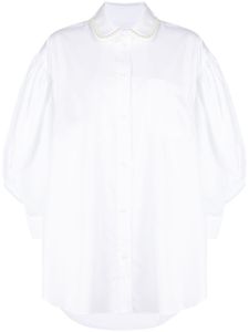 Simone Rocha chemise en coton à détails de perles - Blanc