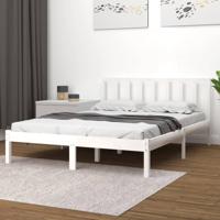 Bedframe massief grenenhout wit 160x200 cm