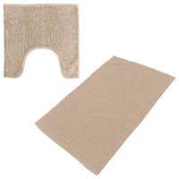 Urban Living badkamer droogloop matjes/tapijt - set 2x stuks - polyester - beige