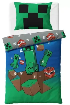Minecraft Dekbedovertrek 140 x 200 cm - Katoen (60 x 70 cm) Minecraft Dekbedovertrek 140 x 200 cm - Katoen (60 x 70 cm)
