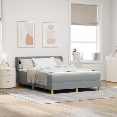 Boxspringbed met matras Lichtgrijs 160 x 200 cm Stof