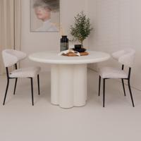 Tower Living Ronde Eettafel 'Melzo' 130cm, kleur Off White