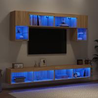 6-delige Tv-wandmeubelset met LED bewerkt hout sonoma eiken 6-delige Tv-wandmeubelset met LED bewerkt hout sonoma eiken