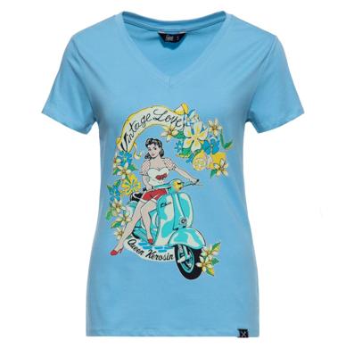 Queen Kerosin Vintage Love Shirt Blue-XXXL