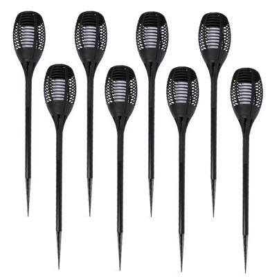 Lifetime Garden Solar LED tuinfakkels - 8x - zwart - 77 cm - Tuinverlichting