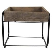 Clayre & Eef Plantentafeltje 32x26x27 cm Bruin Hout Ijzer