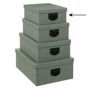 5Five Opbergdoos/box - 6x - groen - L28 x B22 x H11 cm - Stevig karton - Industrialbox