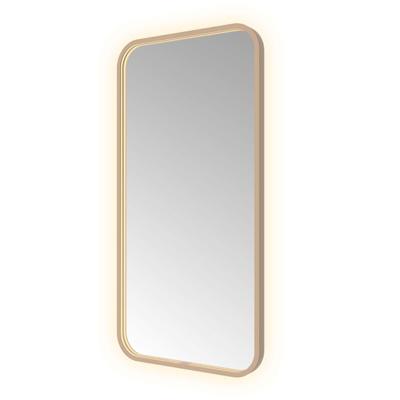 Hotbath &MORE Spiegel direct en indirect LED spiegelverwarming color changing dimbaar met afstandsbediening Geborsteld koper PVD SSQ510BCP