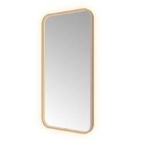 Hotbath &MORE Spiegel direct en indirect LED spiegelverwarming color changing dimbaar met afstandsbediening Geborsteld koper PVD SSQ510BCP