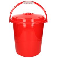 Afsluitbare emmer met deksel 21 liter rood   -