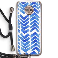 Blauwe pijlen: Motorola Moto G6 Transparant Hoesje met koord