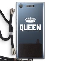 Queen zwart: Sony Xperia XZ1 Transparant Hoesje met koord