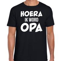 Cadeau T-shirt Opa - Hoera ik word OPA - zwart - cadeau grootvader
