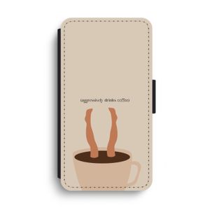 Aggressively drinks coffee: iPhone XS Max Flip Hoesje