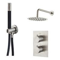 Regendouche set SaniClear Inox Pro | Inbouw | Thermostaatkraan | 2-weg | Rond | RVS look - thumbnail