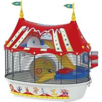 FERPLAST Cage Circus Fun 49,5x34x42,5 cm - Rood - Voor hamster