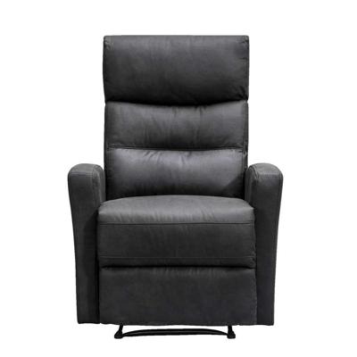 Leen Bakker - Relaxfauteuil Jackson - Stof - Lederlook - Zwart - 51x104x46 Cm