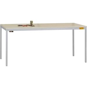 Manuflex LD1908.9006 ESD ESD-werktafel UNIDESK met melamine schijf, onderstel aluzilver vergelijkbaar met RAL 9006, bxdxh = 1200 x 800 x 720-730 mm