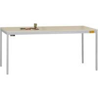 Manuflex LD1913.9006 ESD ESD-werktafel UNIDESK met rubber schijf, onderstel aluzilver vergelijkbaar met RAL 9006, bxdxh = 1600 x 800 x 720-730 mm - thumbnail