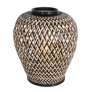 Steinhauer Zwarte bamboe tafellampMaze Ø 30cm - 3131BE