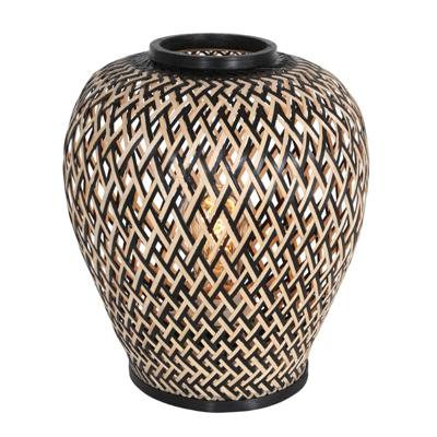 Steinhauer Zwarte bamboe tafellampMaze Ø 30cm - 3131BE