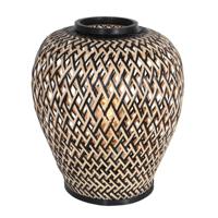 Steinhauer Zwarte bamboe tafellampMaze Ø 30cm - 3131BE