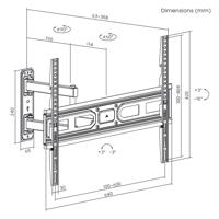 Maclean TV steun, max VESA 600x400, 37-70", 35kg, MC-798N