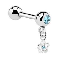 Jeweled Barbell with Charm Chirurgisch staal 316L / Belegde messing Barbells