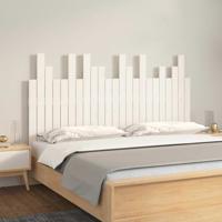 Hoofdbord wandmontage 146,5x3x80 cm massief grenenhout wit