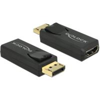 Delock 65571 DisplayPort / HDMI Adapter [1x DisplayPort stekker - 1x HDMI-bus] Zwart