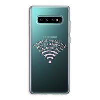 Home Is Where The Wifi Is: Samsung Galaxy S10 Plus Transparant Hoesje