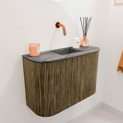 Toiletmeubel Mondiaz Joya Dlux | 63.2 cm | Meubelkleur Dusk | Faye wastafel Sombra Wasbak Midden | Zonder kraangat(en)
