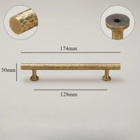 Vintage Handgehamerde Messing Kast- en Ladegrepen - Bronzen Meubelgrepen