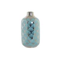 Vaas DKD Home Decor 13 x 13 x 26 cm Porselein Turkoois Orientaals Verchroomd