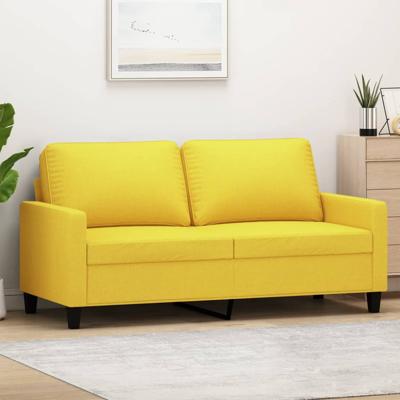 Tweezitsbank 140 cm stof lichtgeel