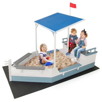 Piratenschip Zandbak met Dak Zandbak van Cederhout Scheepsvormige Kinderzandbak
